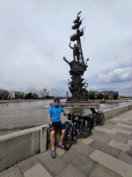 Трубчанин преодолел путь от Москвы до Белой Березки на велосипеде